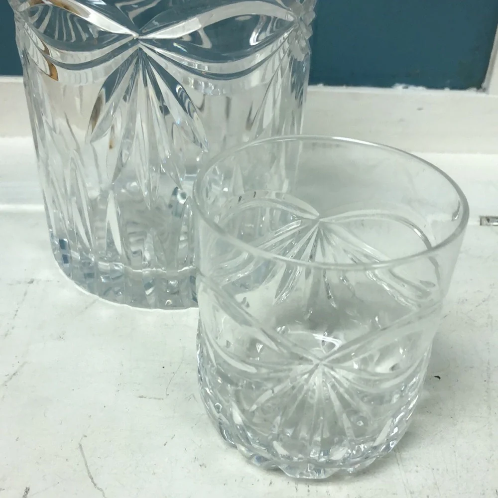 Noble Excellence Crystal bedside Carafe Cup +‎ Pitcher wine and whiskey Decanter